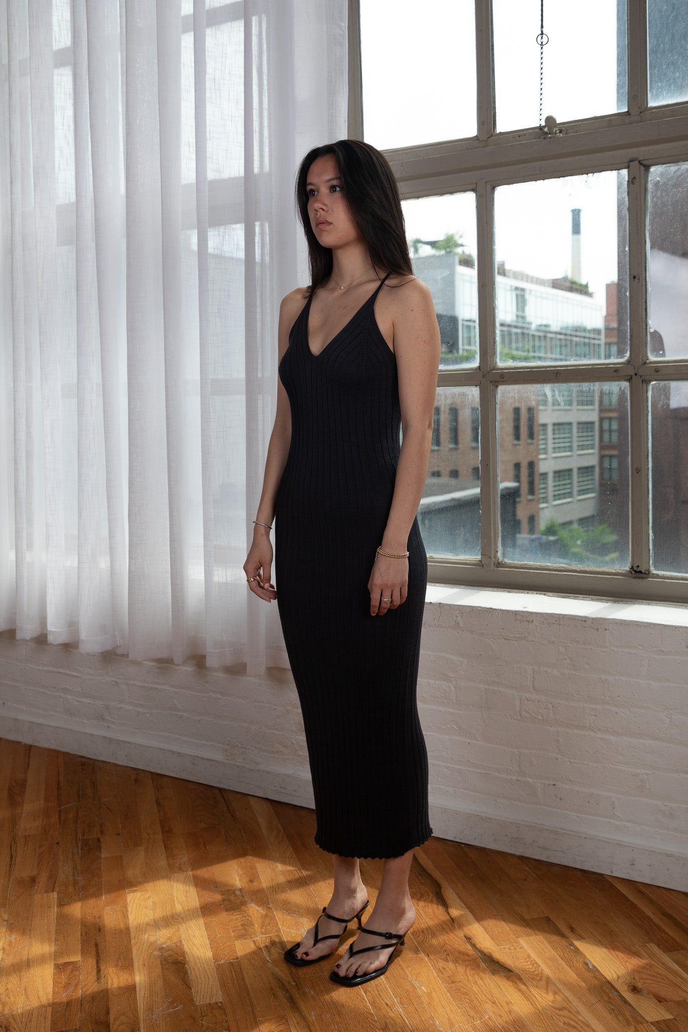 Violetta Knit Dress in Black Salt CLAUD The Label Violetta Knit Dress in Black Salt CLAUD The Label