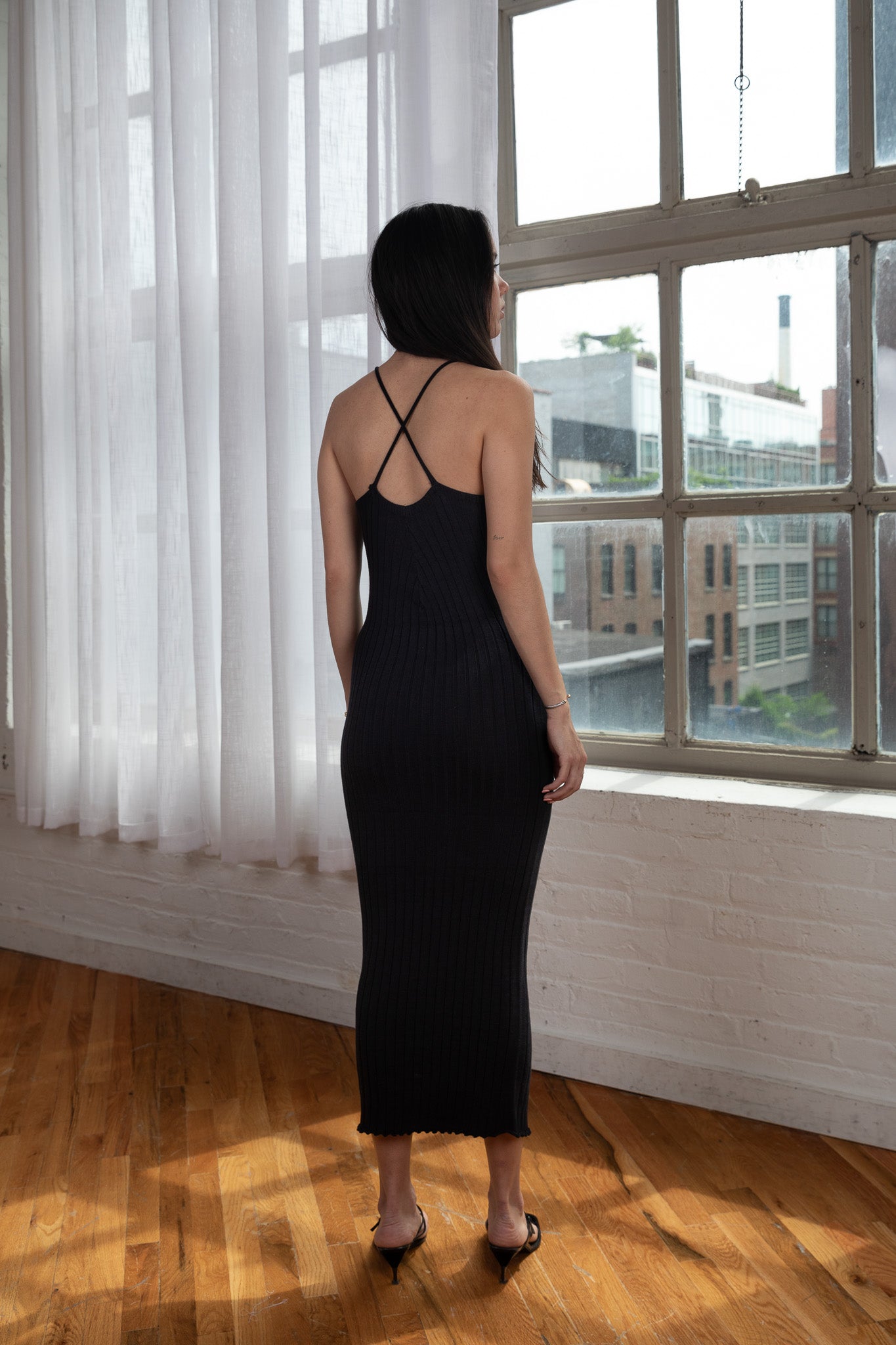 Violetta Knit Dress in Black Salt CLAUD The Label Violetta Knit Dress in Black Salt CLAUD The Label