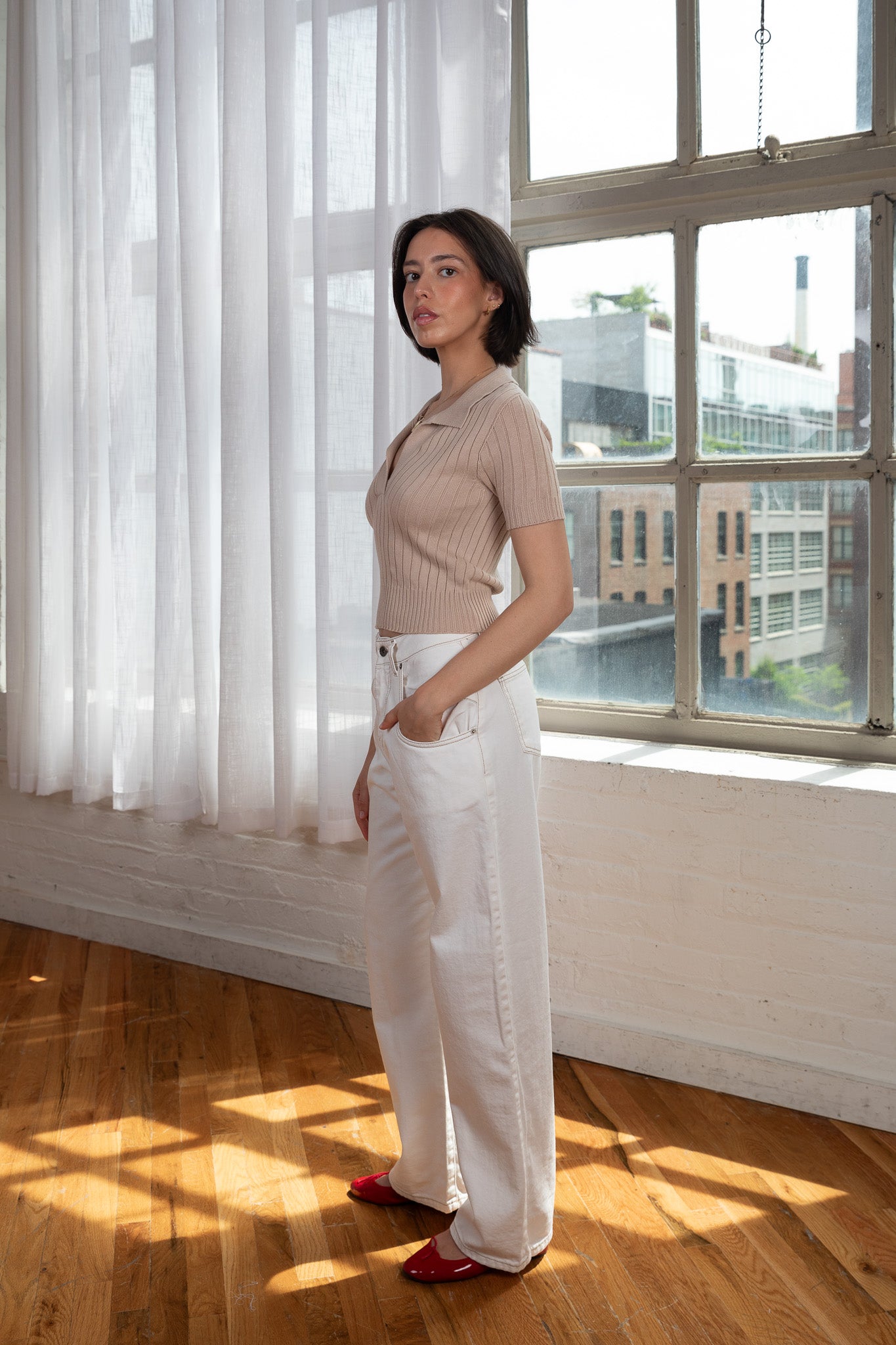 Malu Knit Short Sleeve Top in Chai – CLAUD The Label