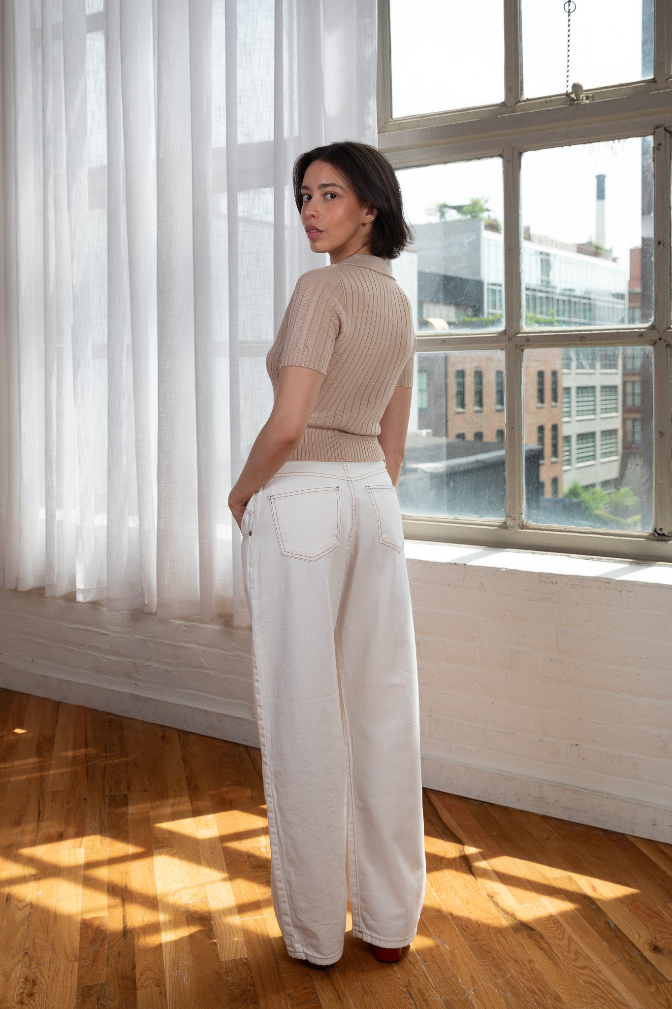 Malu Knit Short Sleeve Top in Chai – CLAUD The Label